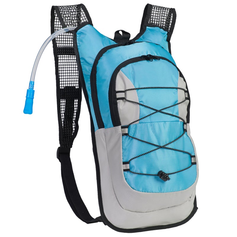 Black Mountain Products Hydration Pack - 2 Liter Water Bladder with Extra Large Storage Compartment, Blue - Image 1